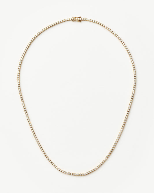 Solid Gold Diamond Tennis Necklace | 14ct Solid Gold Diamond