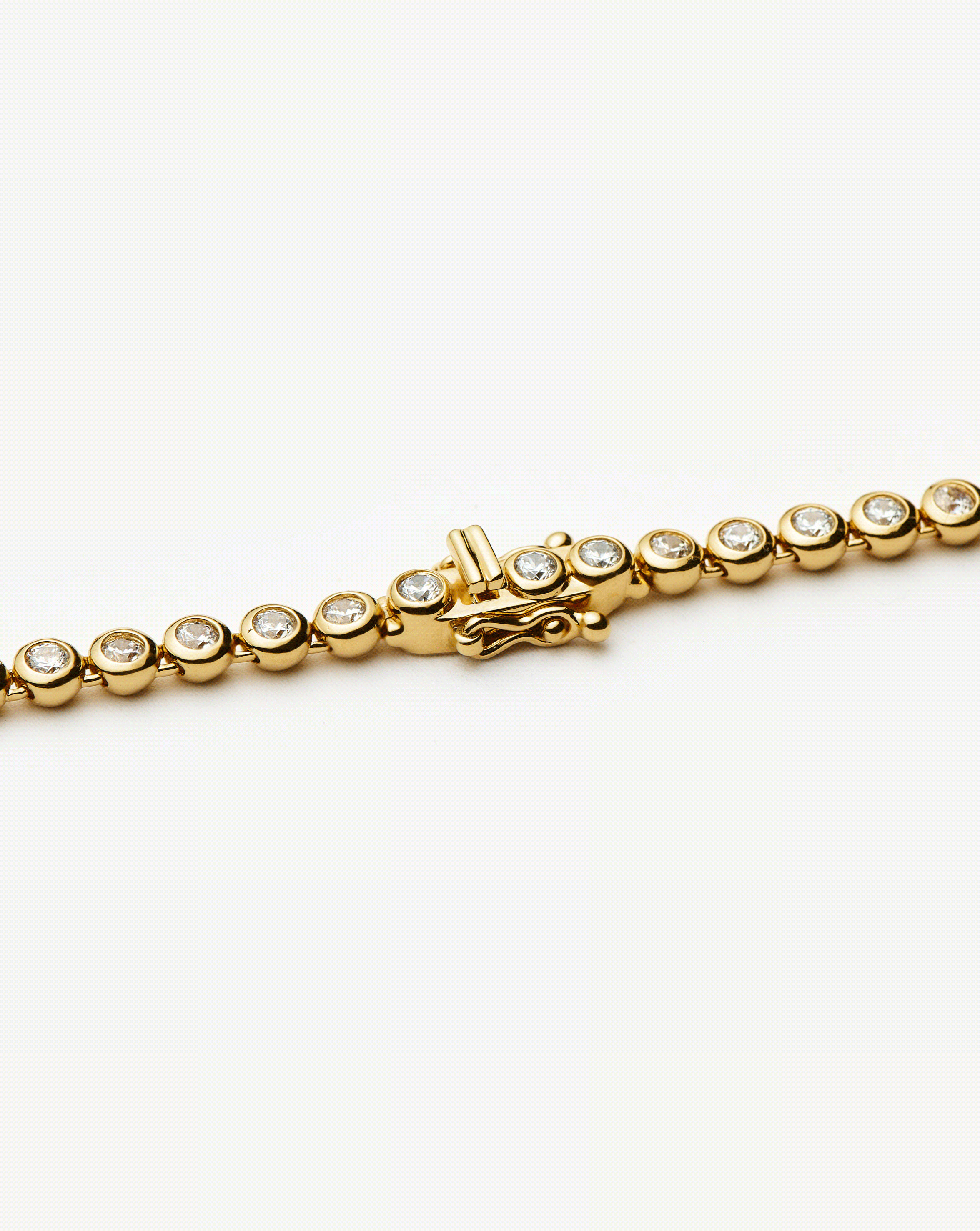 Solid Gold Diamond Tennis Necklace | 14ct Solid White Gold Diamond