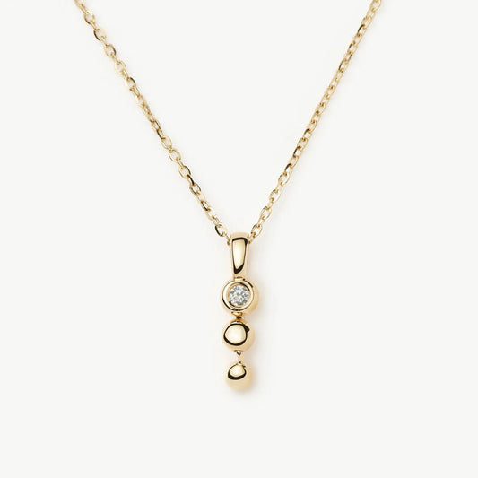 Solid Gold Diamond Trio Necklace | 14ct Yellow Gold