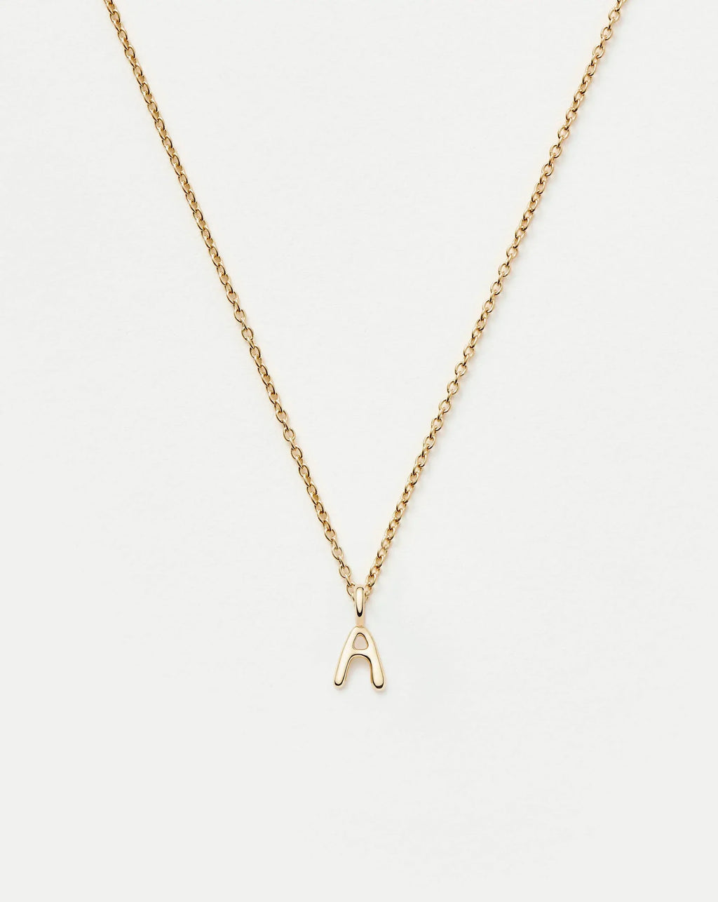 Solid Gold Initial Mini Pendant Necklace - A | 14ct Solid Gold