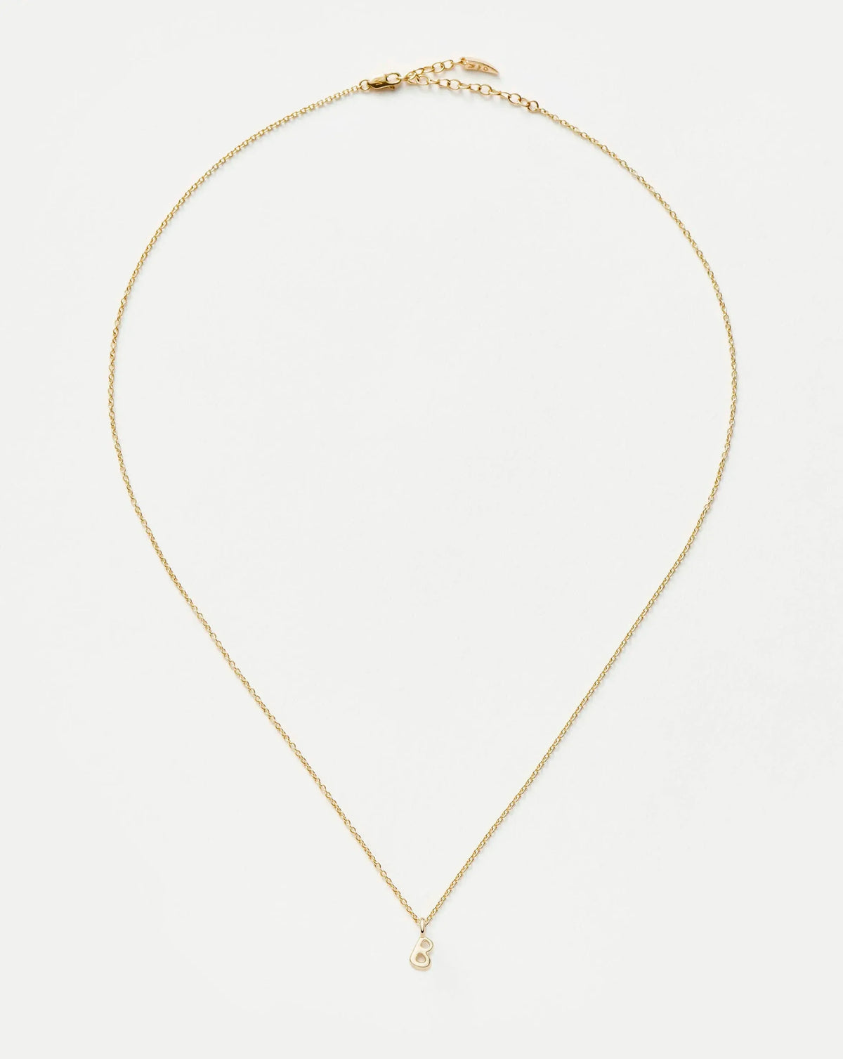 Solid Gold Initial Mini Pendant Necklace - B | 14ct Solid Gold