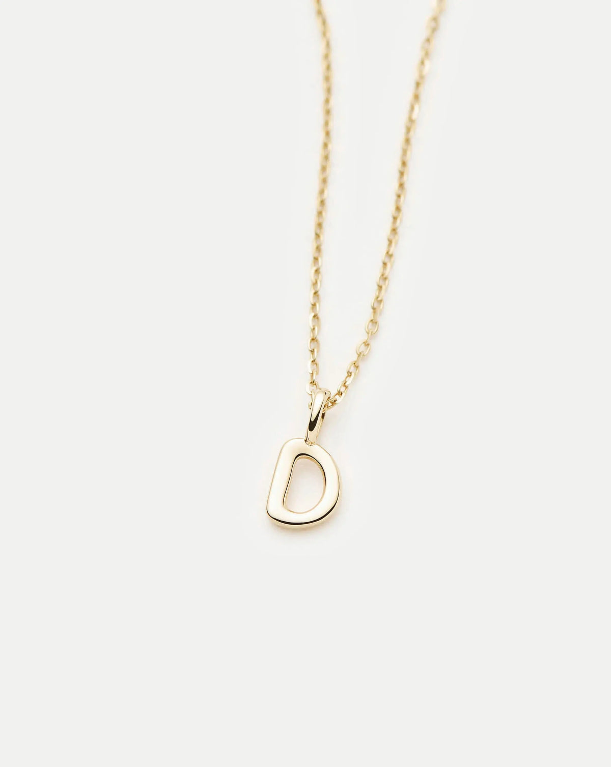 Solid Gold Initial Mini Pendant Necklace - D | 14ct Solid Gold