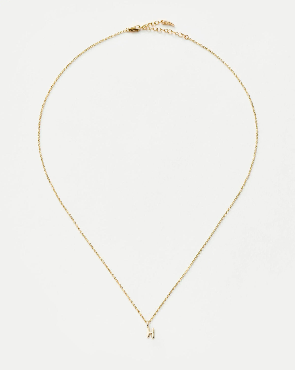 Solid Gold Initial Mini Pendant Necklace - H | 14ct Solid Gold