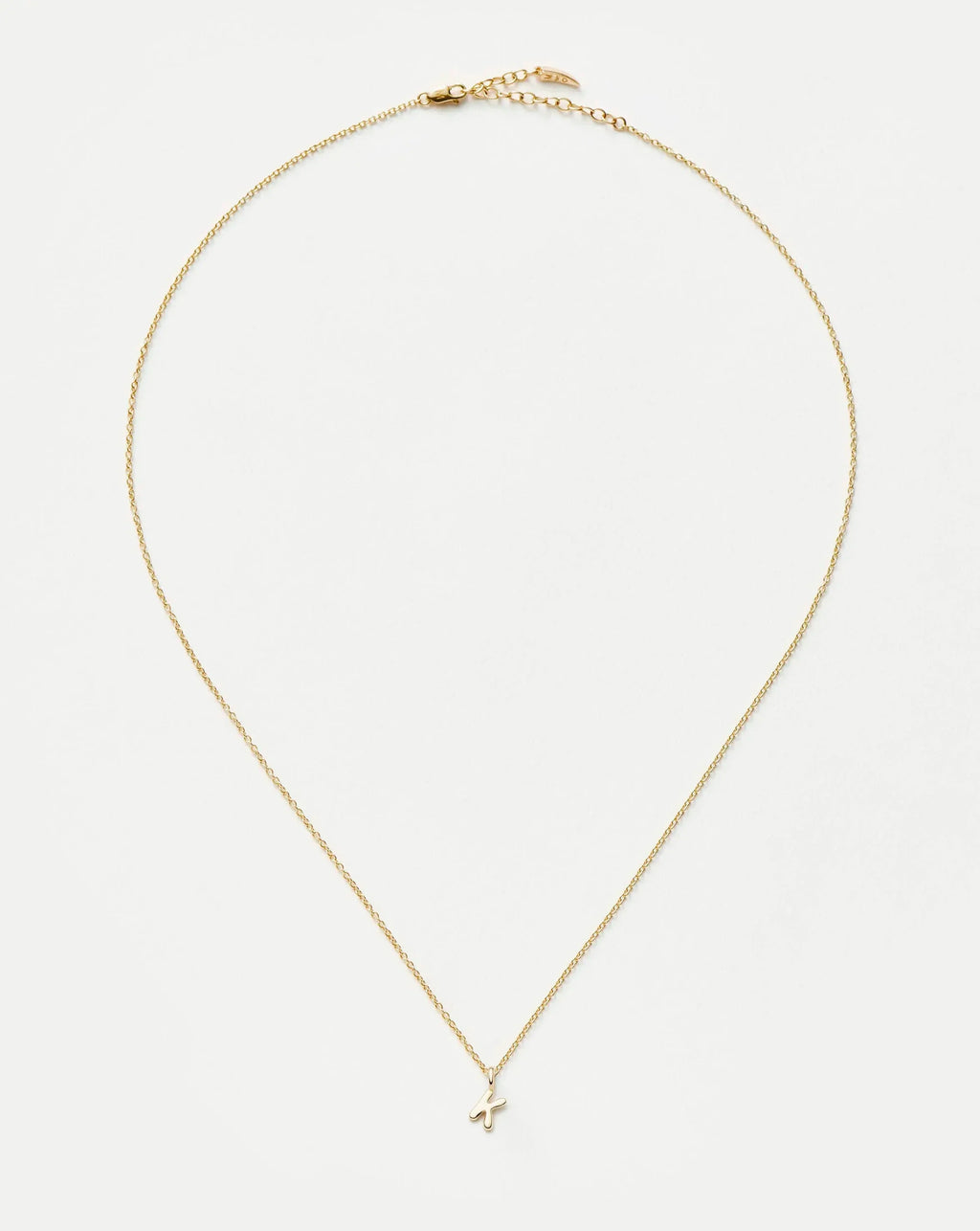 Solid Gold Initial Mini Pendant Necklace - K | 14ct Solid Gold