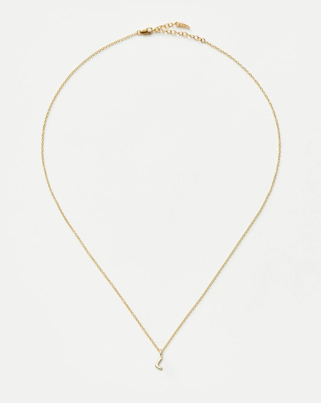Solid Gold Initial Mini Pendant Necklace - L | 14ct Solid Gold