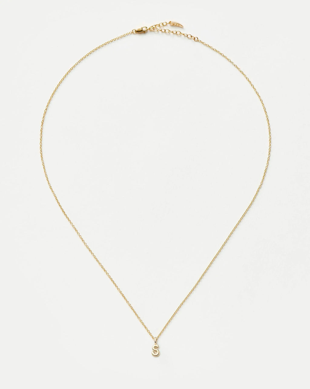 Solid Gold Initial Mini Pendant Necklace - S | 14ct Solid Gold