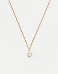 Solid Gold Initial Mini Pendant Necklace - U | 14ct Solid Gold
