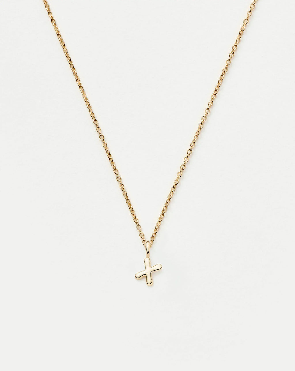 Solid Gold Initial Mini Pendant Necklace - X | 14ct Solid Gold