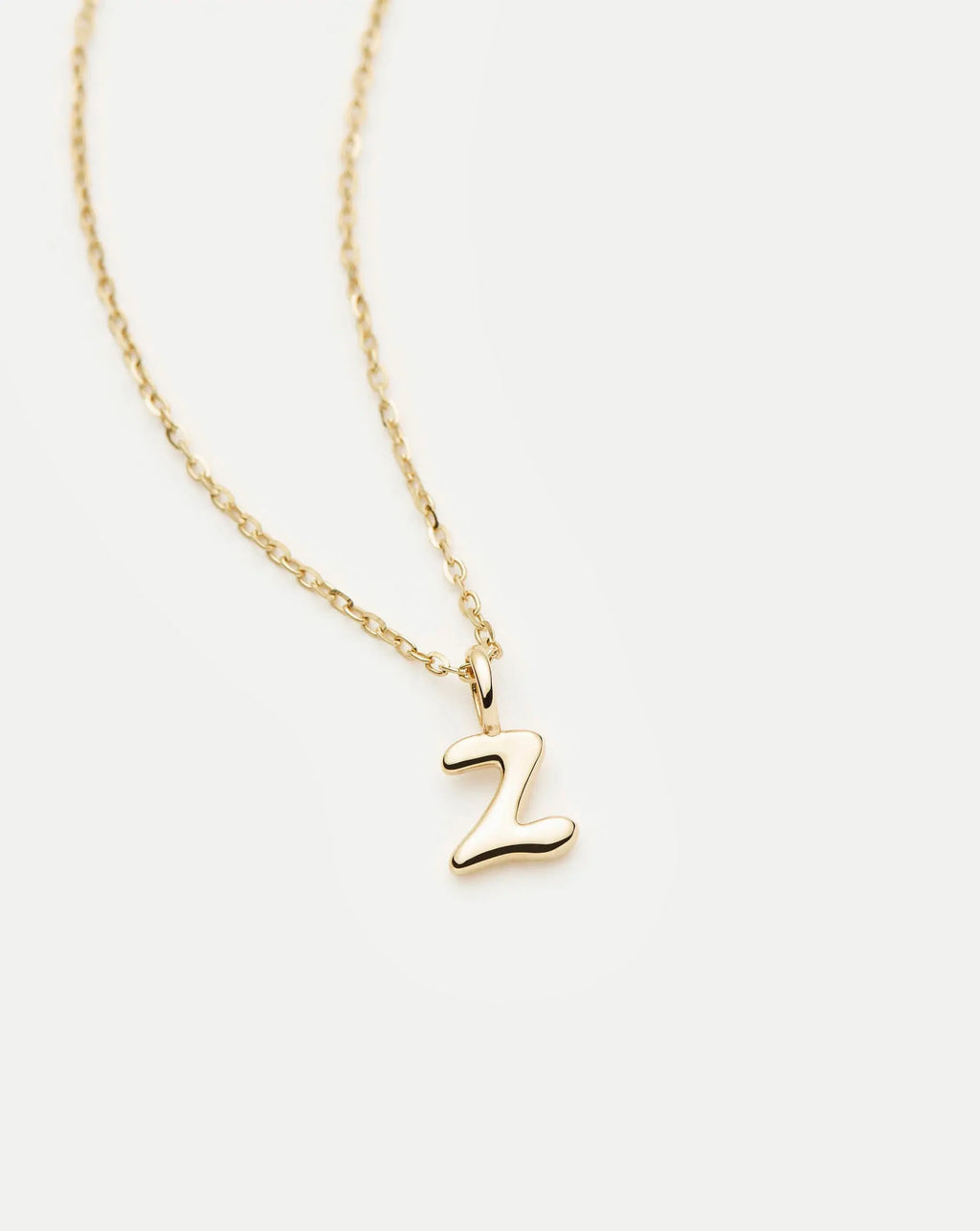 Solid Gold Initial Mini Pendant Necklace - Z | 14ct Solid Gold