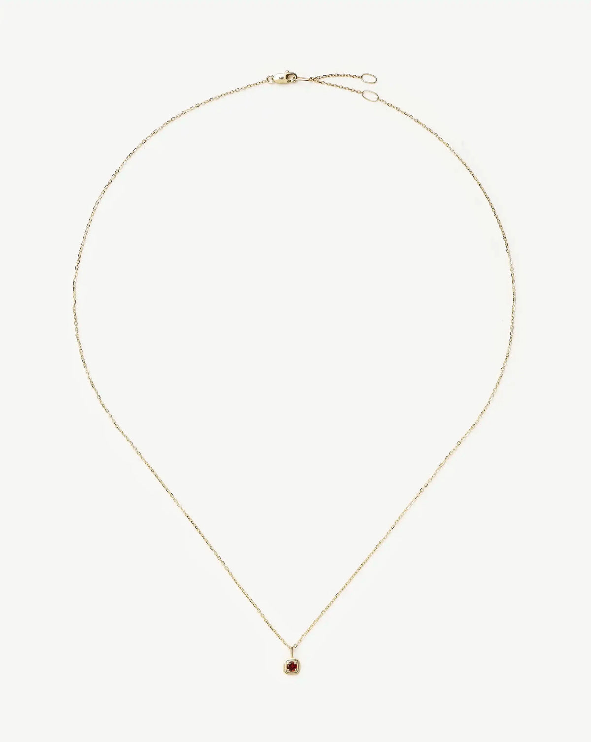 Solid Gold January Birthstone Pendant Necklace | 14ct Solid Gold/Garnet