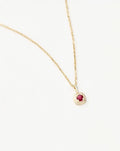Solid Gold July Birthstone Pendant Necklace | 14ct Solid Gold/Ruby