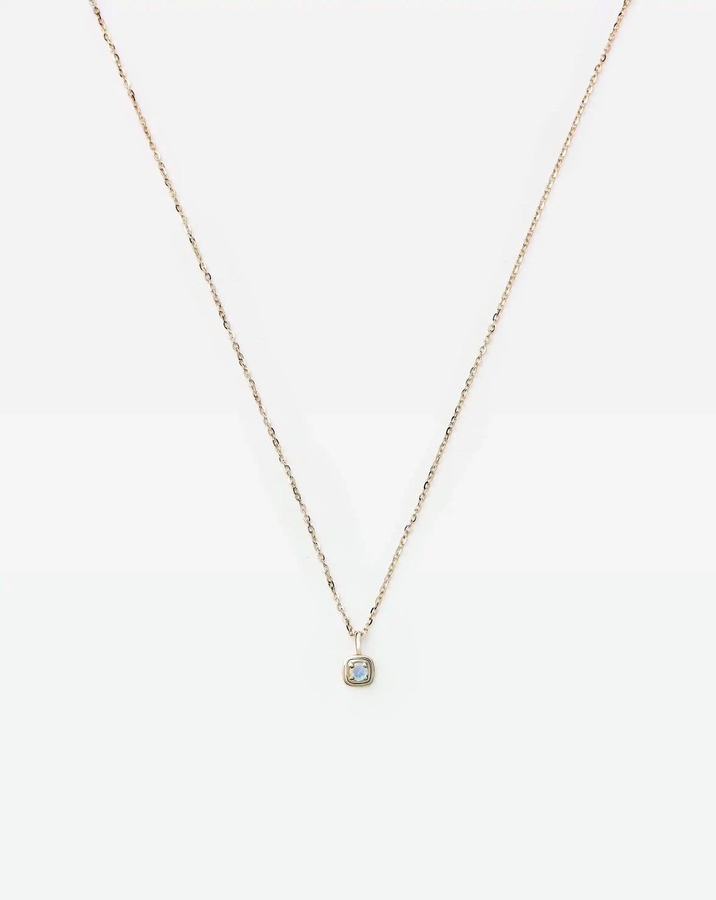 Solid Gold June Birthstone Pendant Necklace | 14ct Solid Gold/Rainbow Moonstone