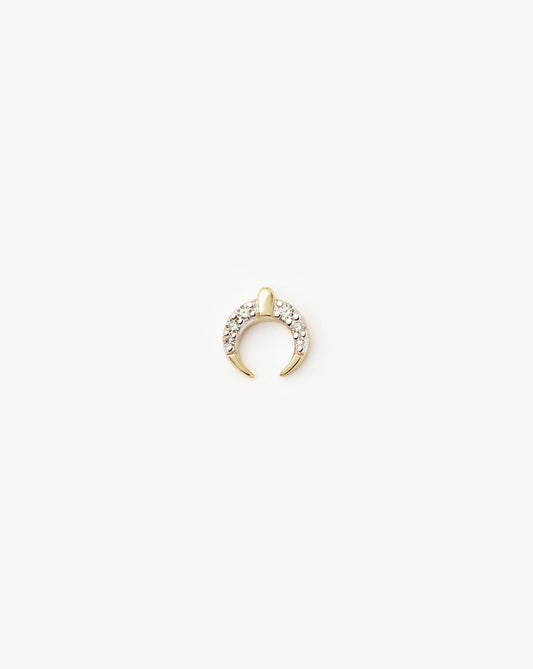 Solid Gold Lucy Williams Horn Single Stud Earring | 9ct Solid Yellow Gold/Diamond