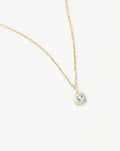 Solid Gold March Birthstone Pendant Necklace | 14ct Solid Gold/Aquamarine