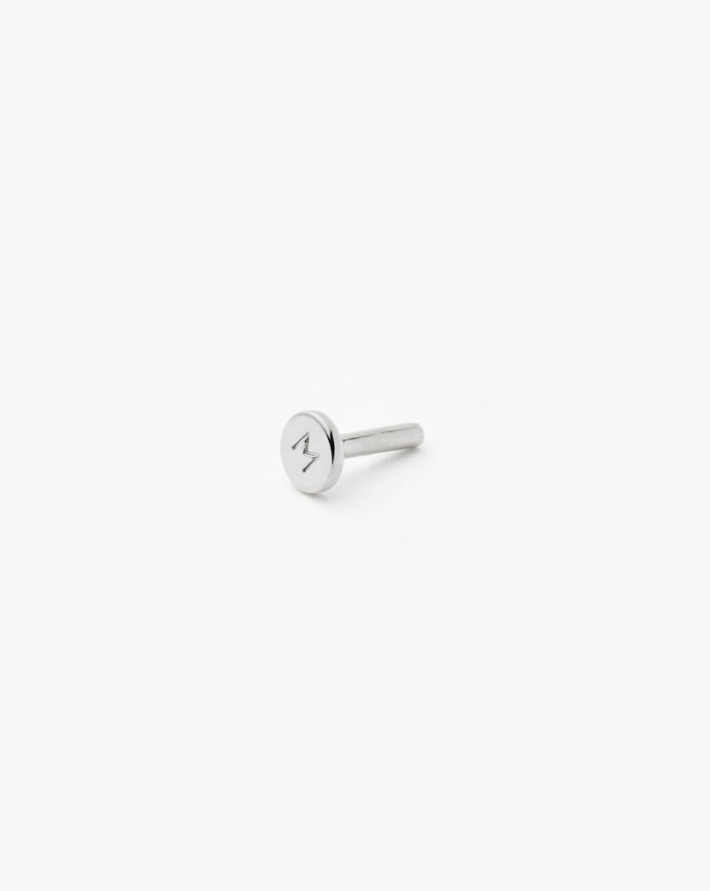 Solid Gold Moon Flat Back Stud Earring | 9ct Solid White Gold