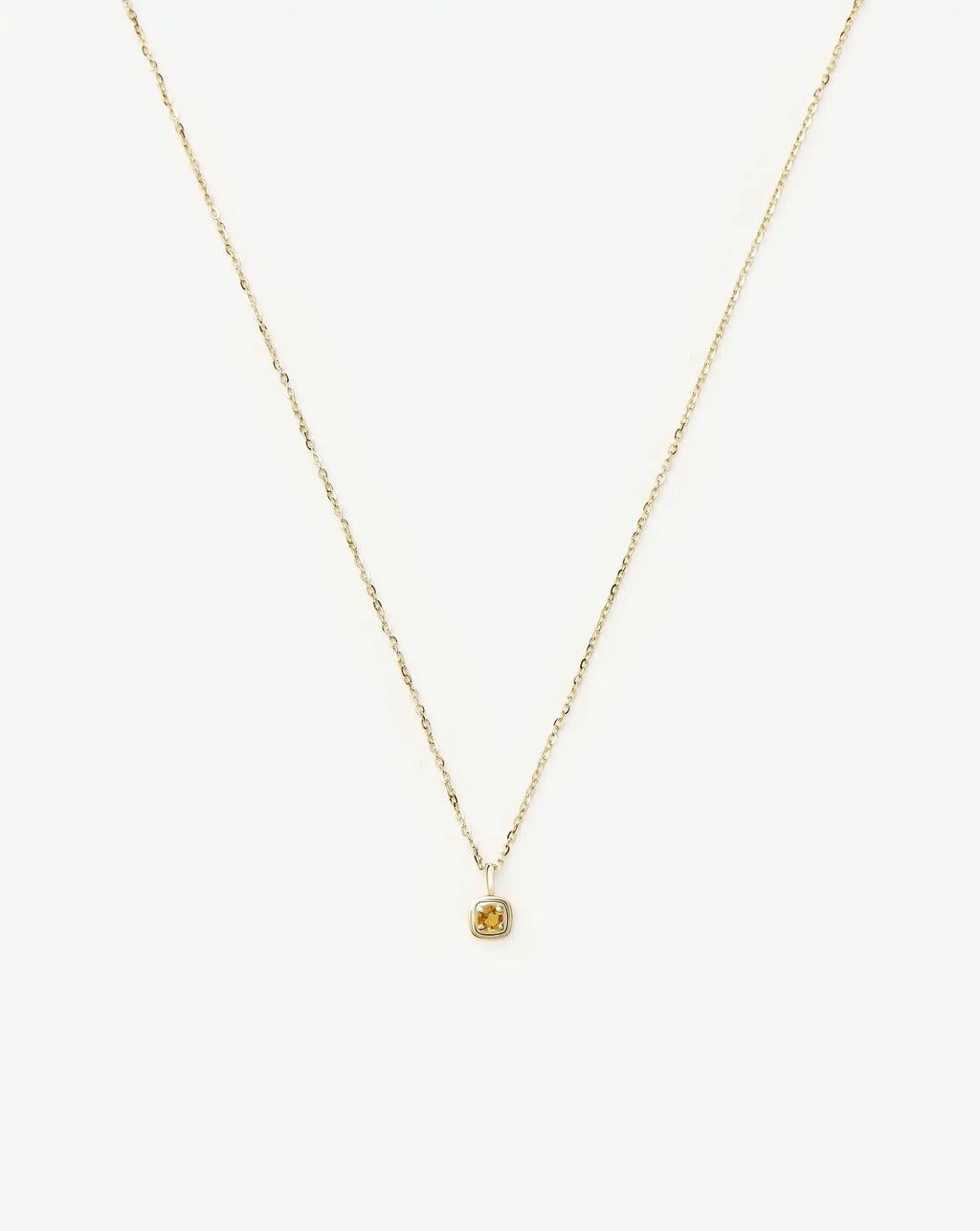 Solid Gold November Birthstone Pendant Necklace | 14ct Solid Gold/Citrine