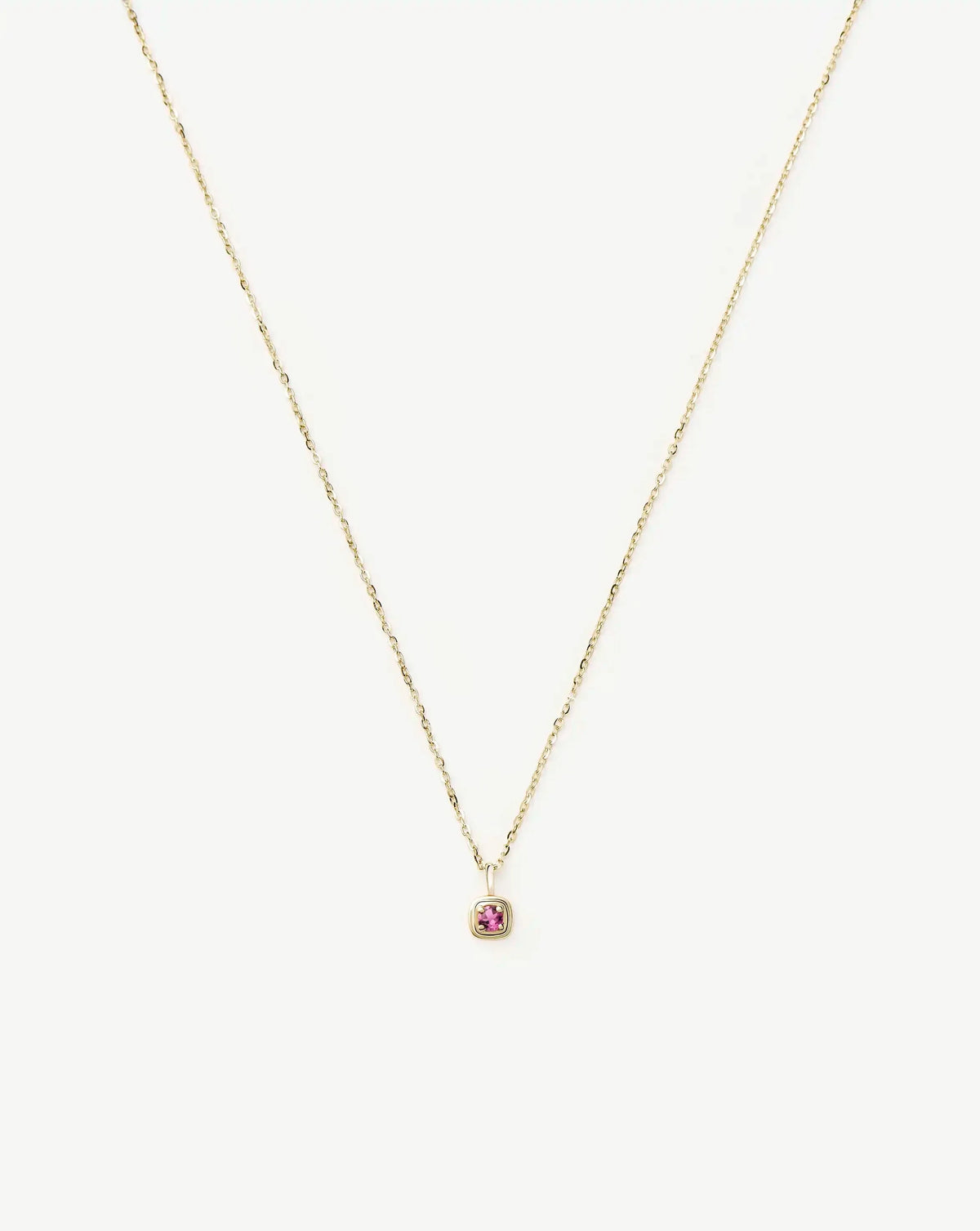 Solid Gold October Birthstone Pendant Necklace | 14ct Solid Gold/Pink Tourmaline