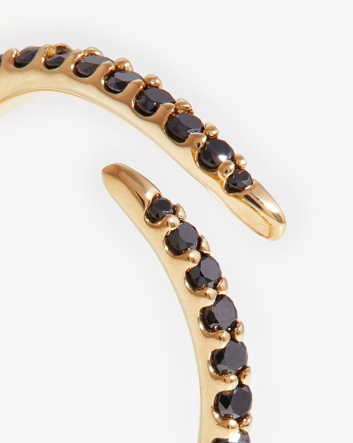 Solid Gold Open Claw Ring | 9ct Solid Yellow Gold/Black Diamond
