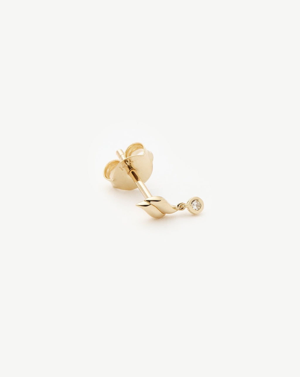 Solid Gold Savi Single Stud Earring | 9ct Solid Yellow Gold/Diamond