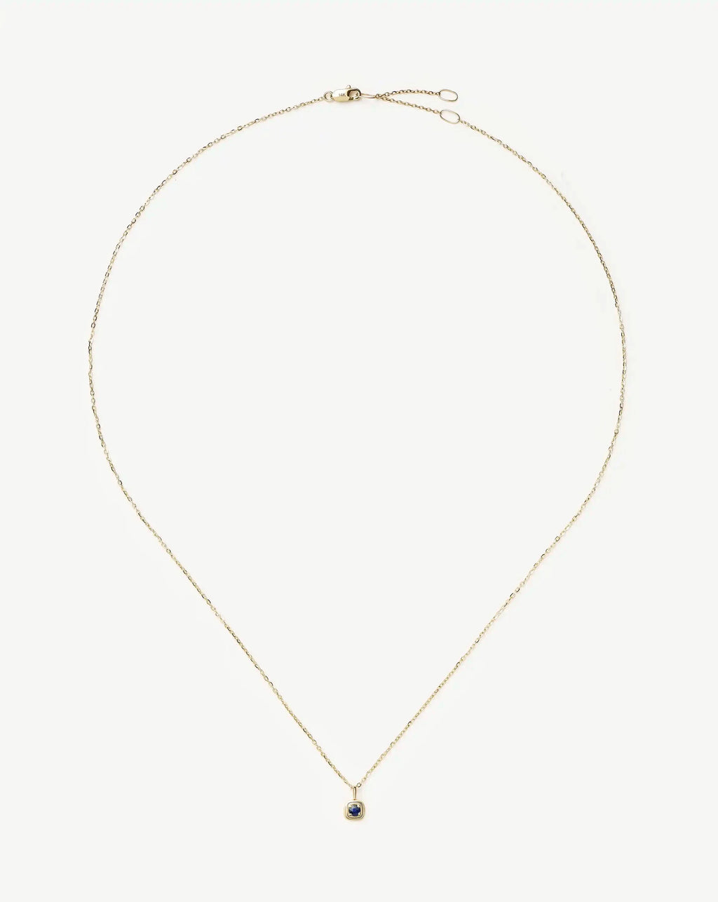 Solid Gold September Birthstone Pendant Necklace | 14ct Solid Gold/Blue Sapphire