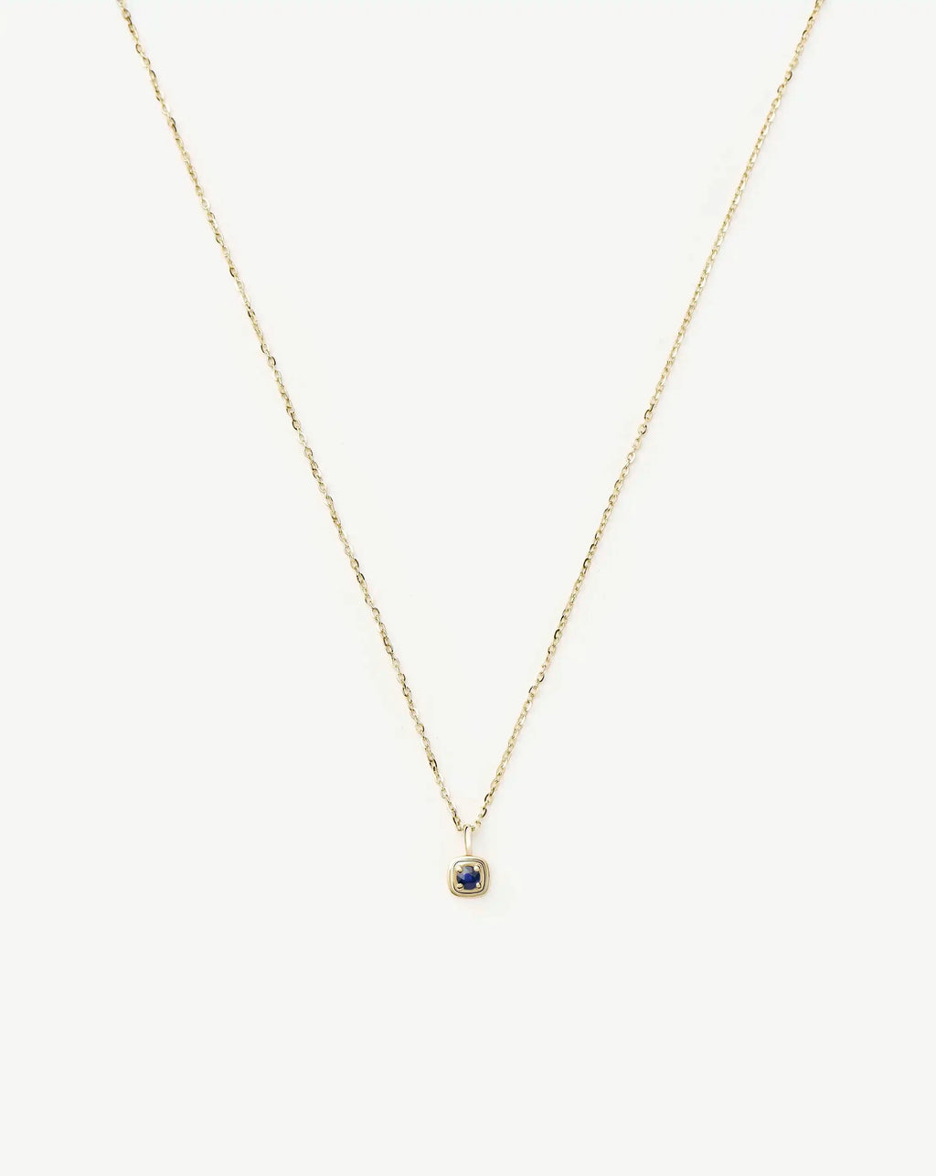 Solid Gold September Birthstone Pendant Necklace | 14ct Solid Gold/Blue Sapphire