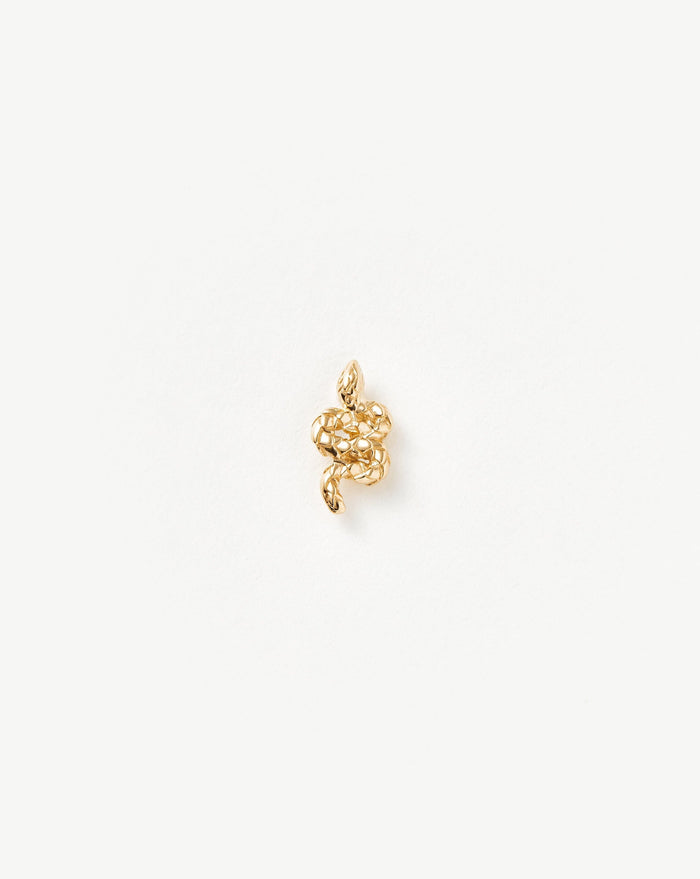 Solid Gold Snake Single Stud Earring
