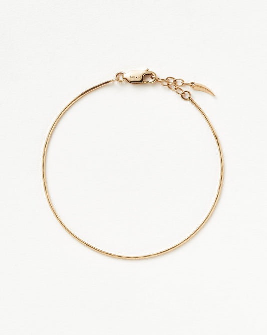 Solid Gold Square Snake Chain Bracelet
