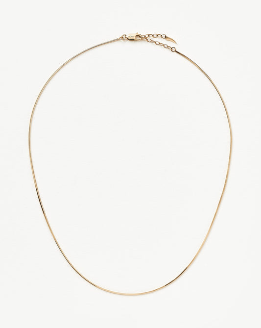 Solid Gold Square Snake Chain Necklace
