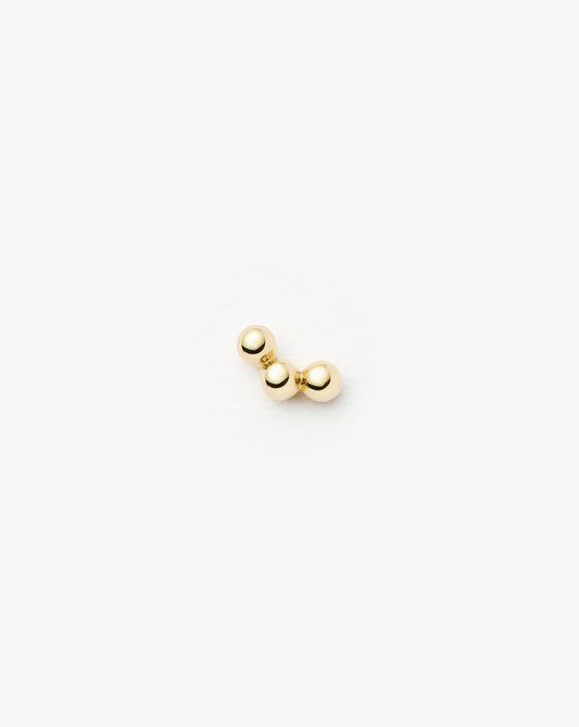 Solid Gold Trio Flat Back Stud Earring | 9ct Solid Yellow Gold