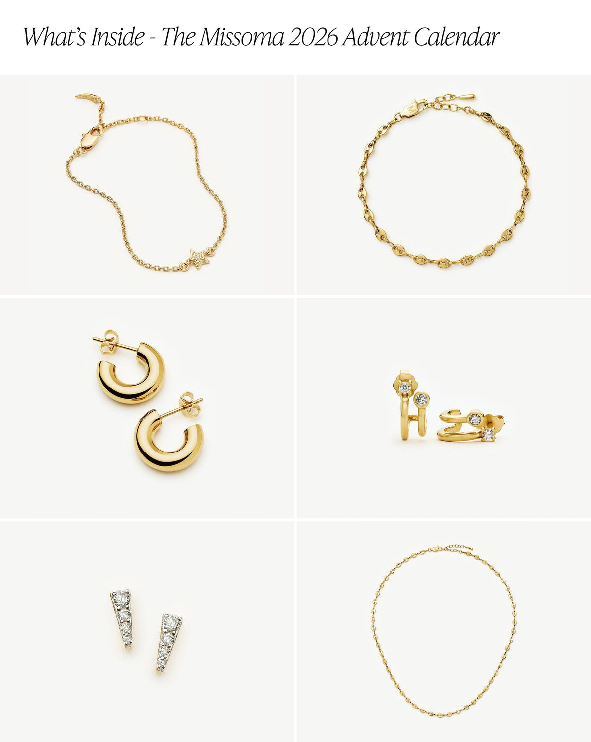 Gold Jewellery Advent Calendar  | 18ct Gold Plated