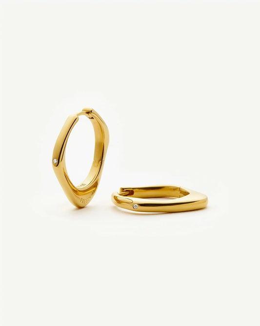 Harris Reed Fearless Medium Hoop Earrings | 18ct Gold Plated/Cubic Zirconia