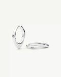 Harris Reed Fearless Medium Hoop Earrings | Silver Plated/Cubic Zirconia