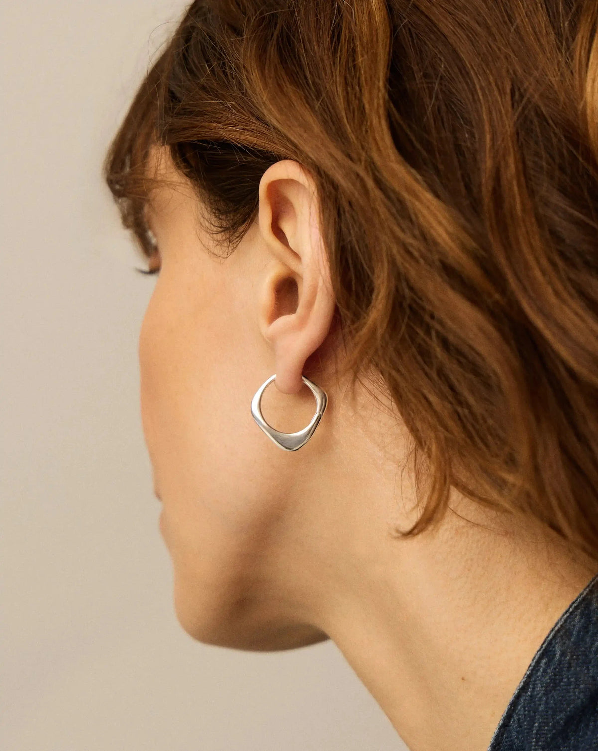 Harris Reed Fearless Medium Hoop Earrings | Silver Plated/Cubic Zirconia