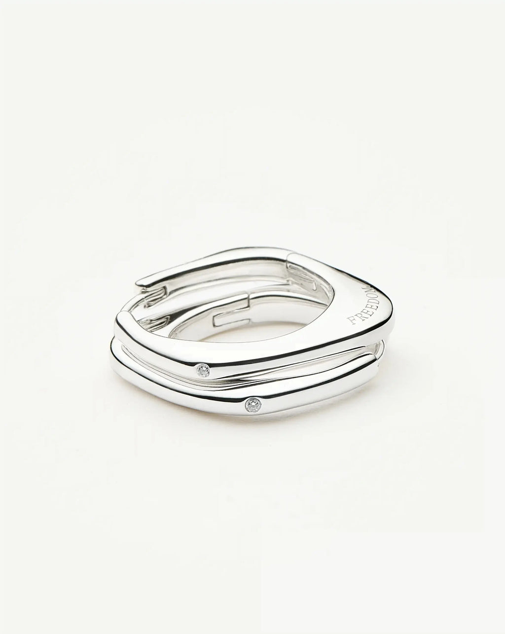 Harris Reed Fearless Medium Hoop Earrings | Silver Plated/Cubic Zirconia