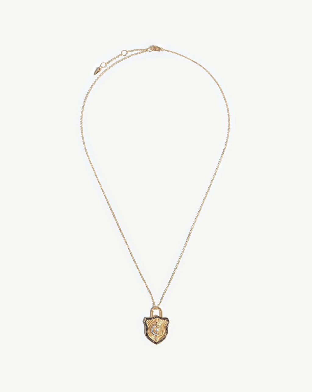 Harris Reed Solid Gold Shield Necklace |
