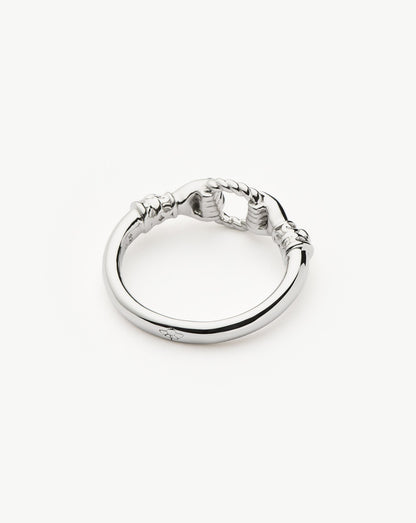 Harris Reed In Good Hands Stacking Ring | Silver Plated/Cubic Zirconia & Black Onyx