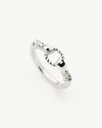 Harris Reed In Good Hands Stacking Ring | Silver Plated/Cubic Zirconia & Black Onyx