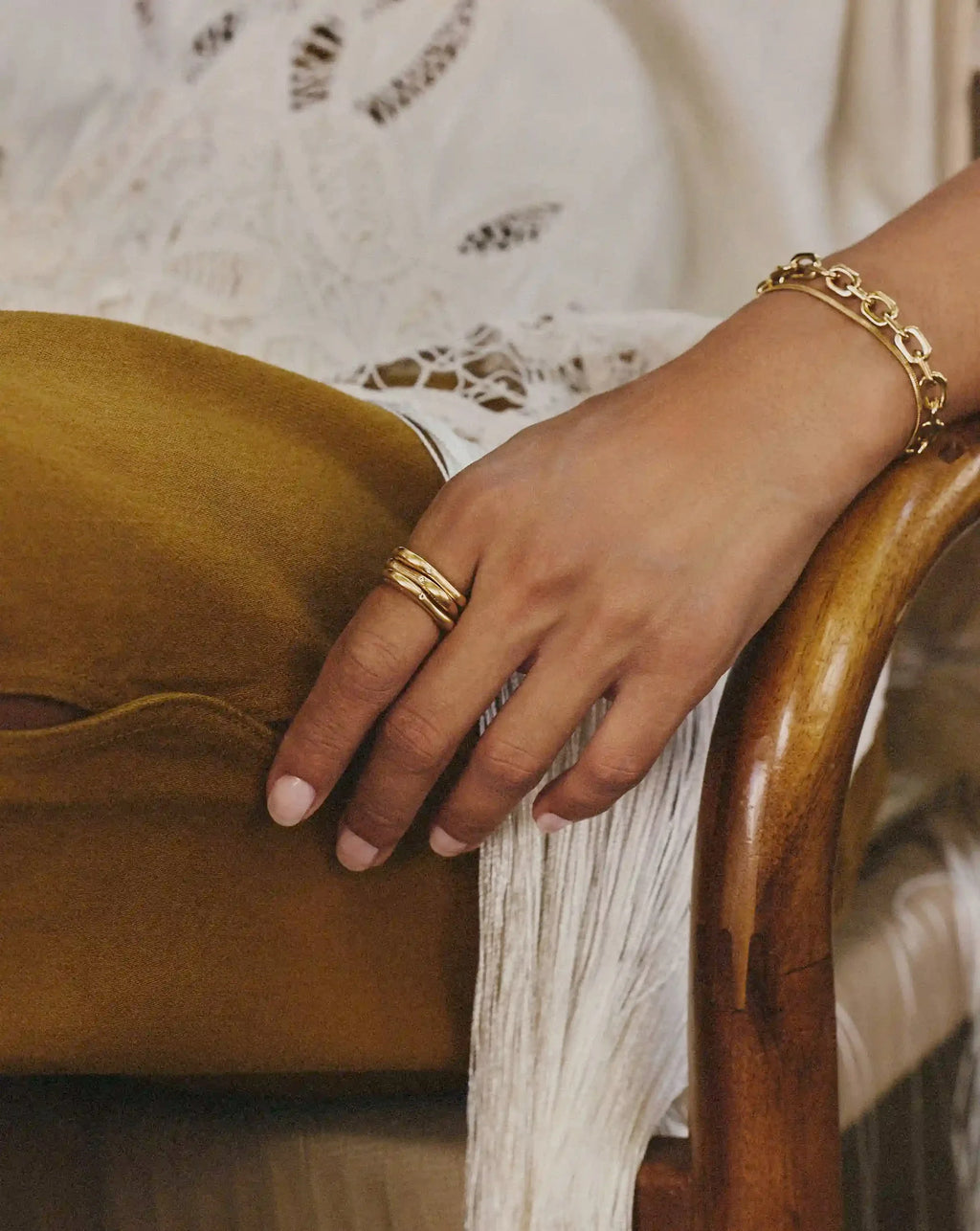 Harris Reed Self-Love Stacking Rings | 18ct Gold Plated/Cubic Zirconia