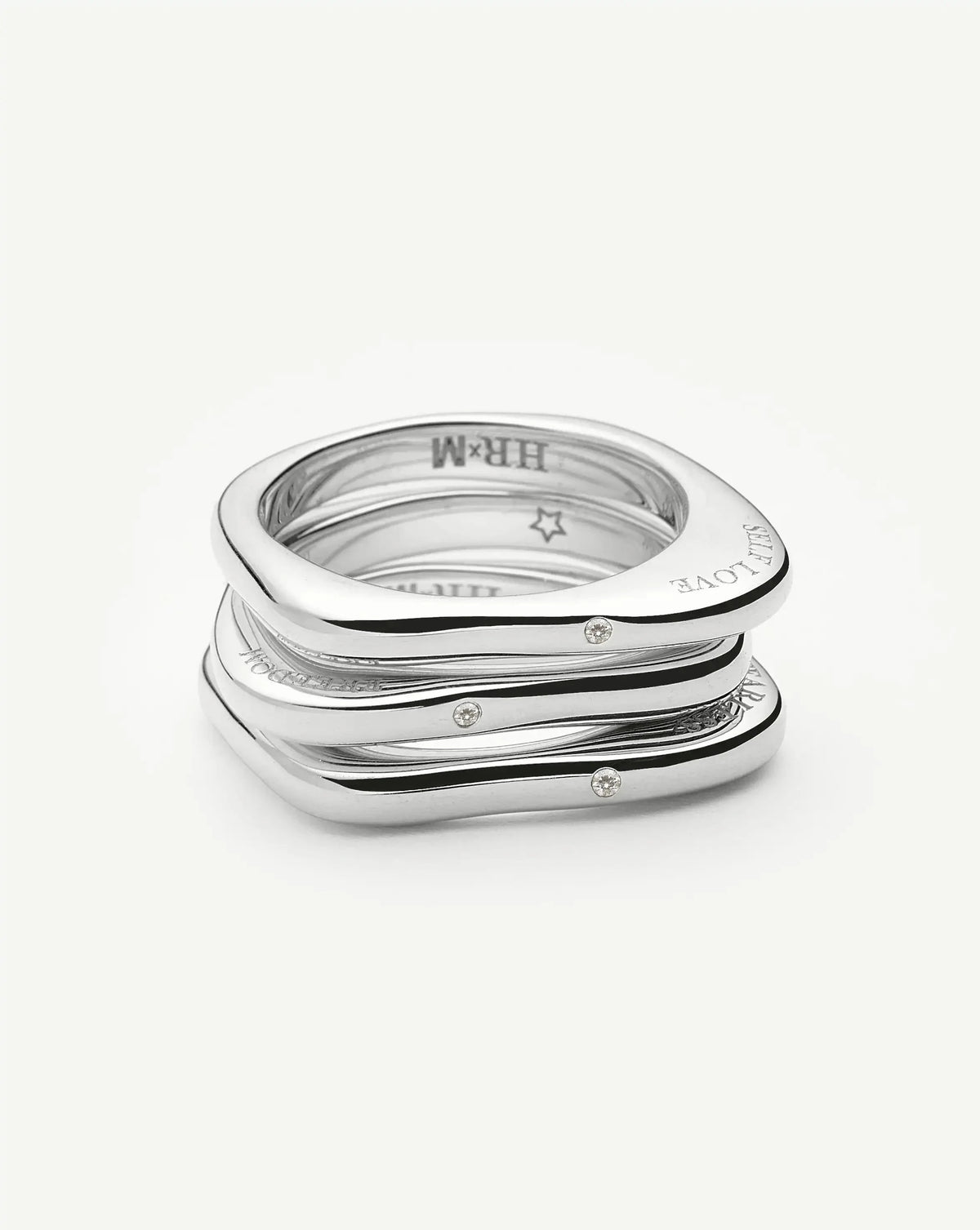 Harris Reed Self-Love Stacking Rings | Silver Plated/Cubic Zirconia