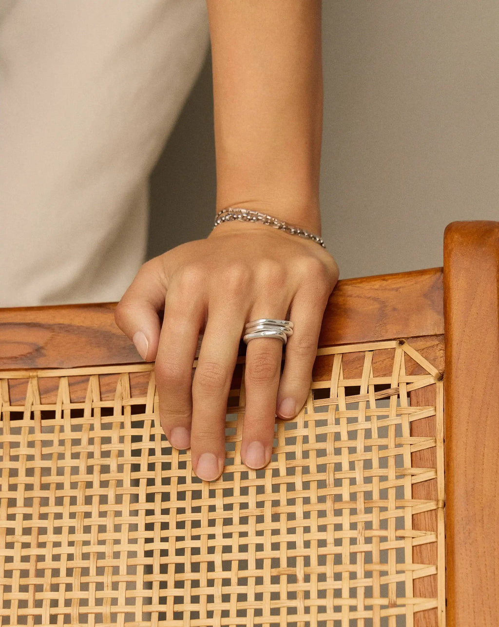 Harris Reed Self-Love Stacking Rings | Silver Plated/Cubic Zirconia