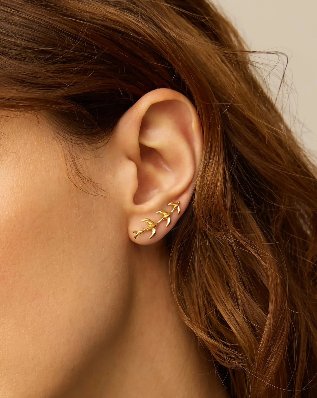 Harris Reed Taking Flight Ear Climbers | 18ct Gold Plated/Cubic Zirconia