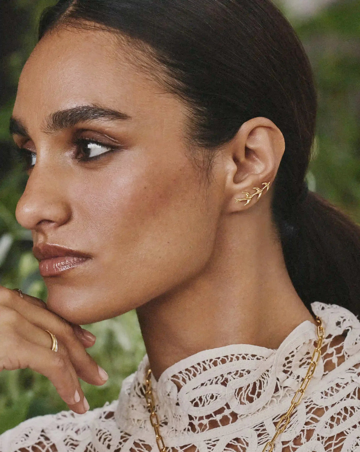 Harris Reed Taking Flight Ear Climbers | 18ct Gold Plated/Cubic Zirconia