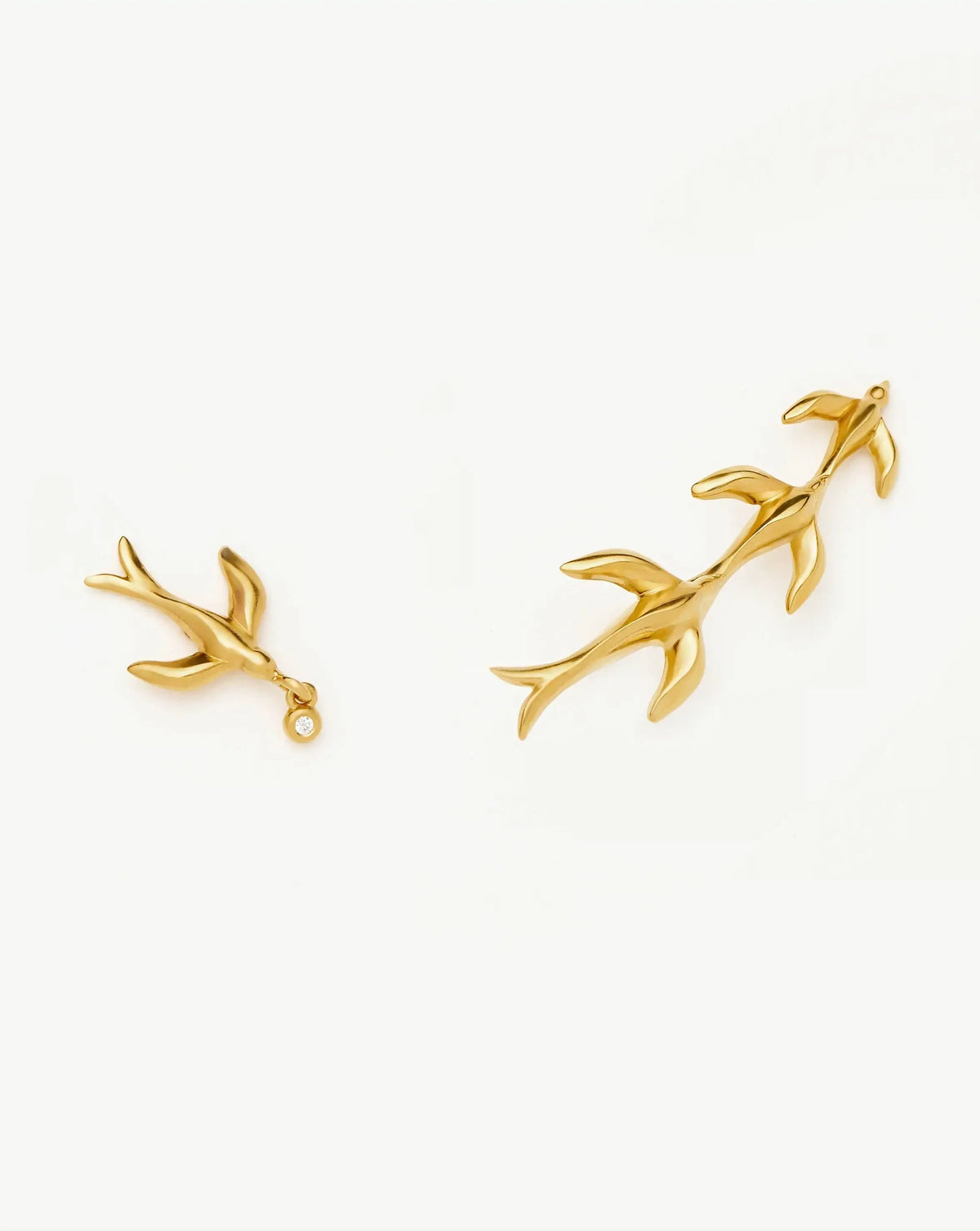 Harris Reed Taking Flight Ear Climbers | 18ct Gold Plated/Cubic Zirconia