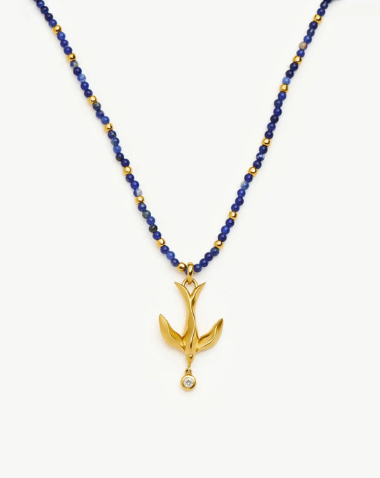 Harris Reed Taking Flight Keepsake Necklace | 18ct Gold Plated/Blue Sodalite