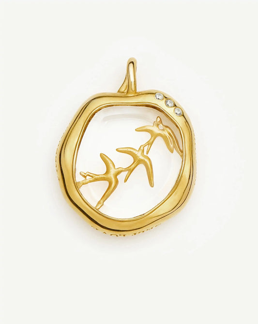 Harris Reed Taking Flight Pendant | 18ct Gold Plated/Crystal Quartz,Cubic Zirconia