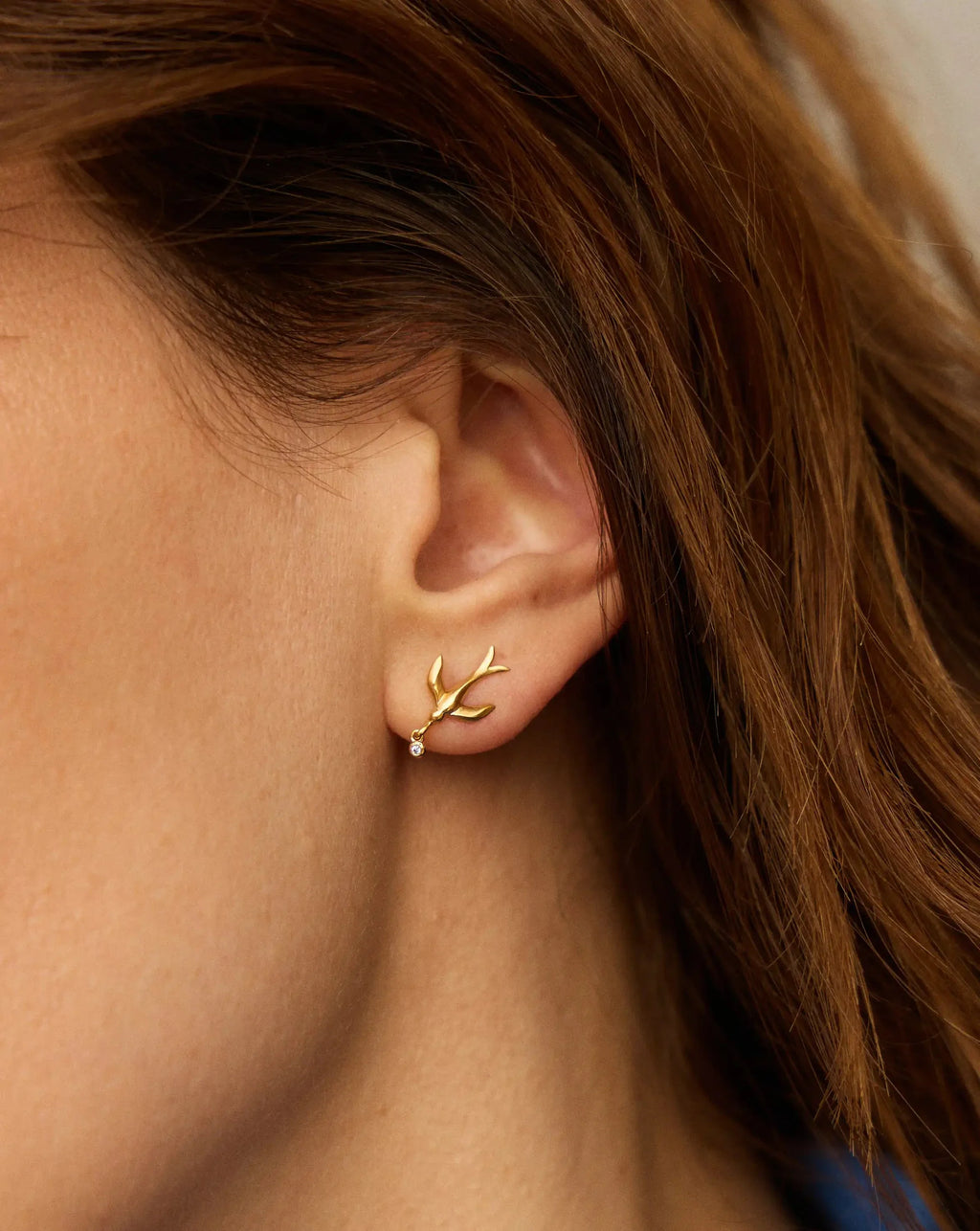 Harris Reed Taking Flight Stud Earrings | 18ct Gold Plated/Cubic Zirconia