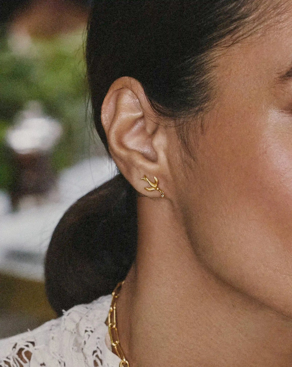 Harris Reed Taking Flight Stud Earrings | 18ct Gold Plated/Cubic Zirconia