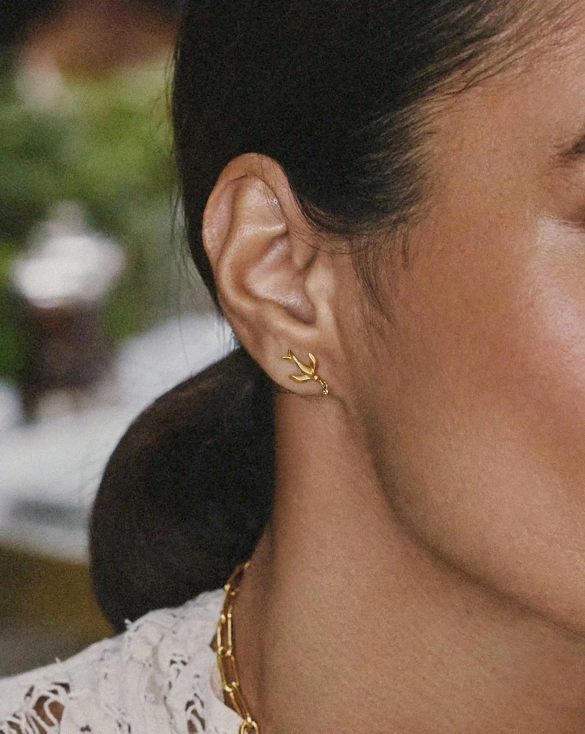 Harris Reed Taking Flight Stud Earrings | 18ct Gold Plated/Cubic Zirconia