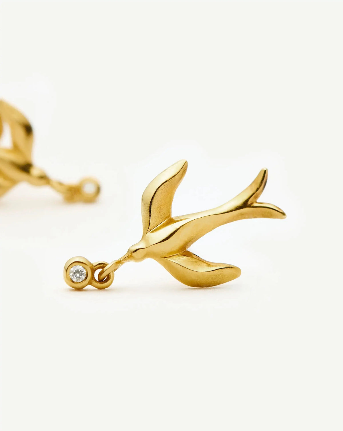 Harris Reed Taking Flight Stud Earrings | 18ct Gold Plated/Cubic Zirconia