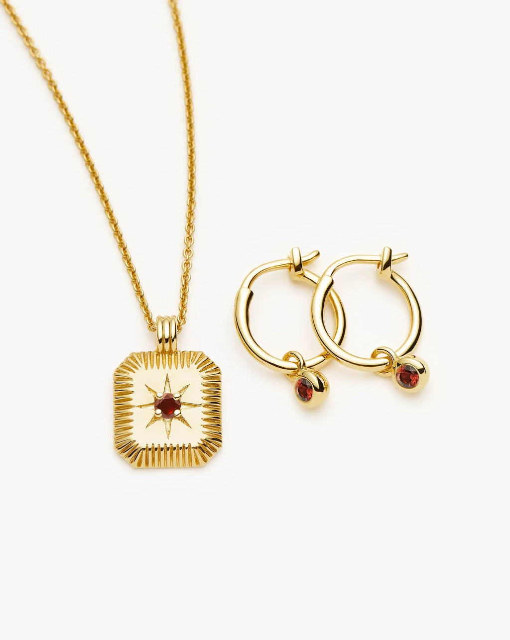 The Meaningful January Birthstone Set | 18ct Gold Vermeil/Garnet